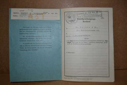 EMW 340-2 Bj. 1953 KFZ Brief